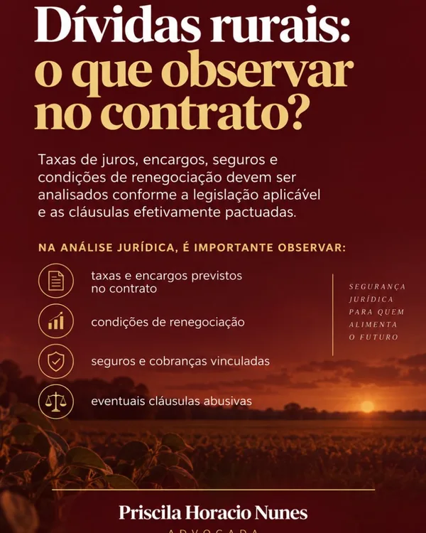 Arte sobre dívidas rurais e o que observar no contrato